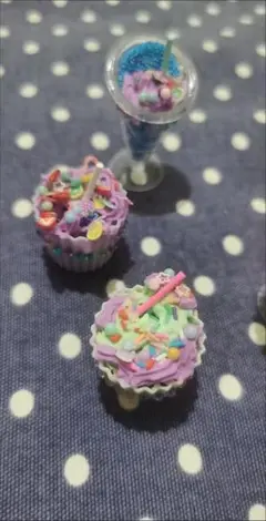 ミニチュアスイーツ 3個セット 紫