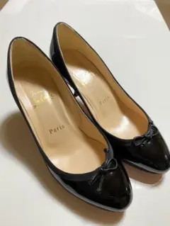 【クリスチャンルブタン】エナメルリボン 黒