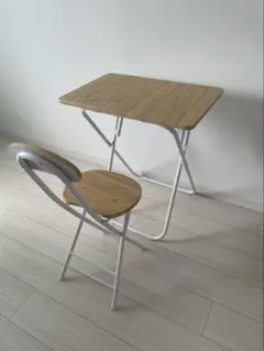 バンブー折りたたみデスクと椅子セット