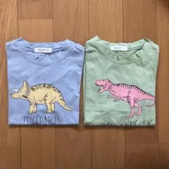 韓国子供服　トリケラトプス＆ティラノサウルス Tシャツ　2枚セット 120cm