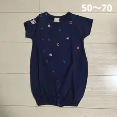 プティマイン☆MLBロゴ刺繍2wayカバーオール50〜70