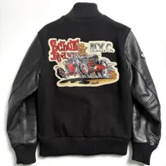【米国製】schott x VON FRANCO レザーアーム スタジャン 38