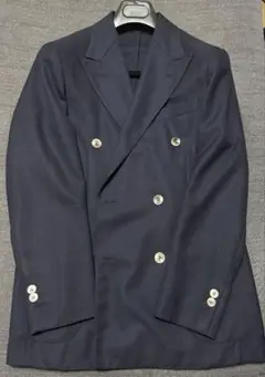 【46】BOGLIOLI DOVER ダブルジャケット ネイビー ホップサック