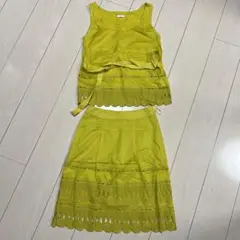 cacharel ノースリーブブラウス 膝丈スカート セットアップ