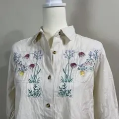 BARAKURA バラ色の暮し ボタニカル 刺繍 シャツブラウス