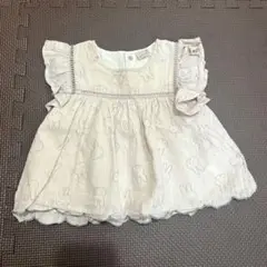 petit main ミッフィー フリル袖シャツ 80サイズ　ピンクベージュ