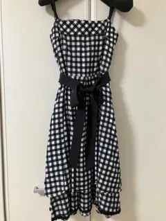 膝丈ワンピース　チェック
