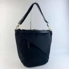 ear PAPILLONNER イア ハンドバッグ ナイロン 本革 黒@DB41