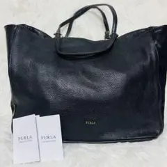 FURLA フルラ 本革トートバッグ ブラック 大容量 A4収納可