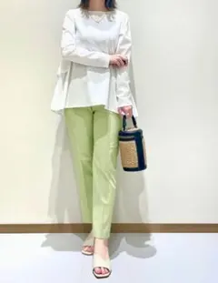 プラステ　グロスジャージー バックティアードTシャツ（長袖）ホワイト