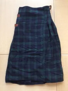 キャピタル 巻きスカート風パンツ ロング プリーツスカート ブラックウォッチ