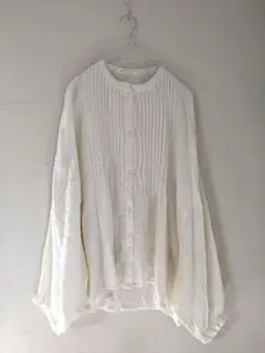 新品ハートマーケットHEART MARKETアイボリーWガーゼピンタックブラウス