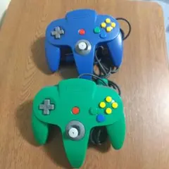 Nintendo ニンテンドー64 コントローラー ブルー グリーン