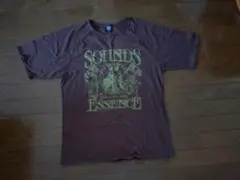 茶色 グラフィックプリント Tシャツ 綿100%　LBサイズ