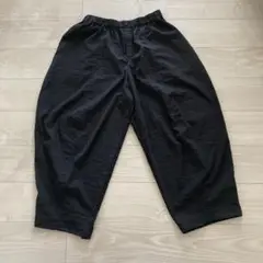 黒 ワイドサルエルパンツ ゴムウエストＬ//美品、春、夏、秋
