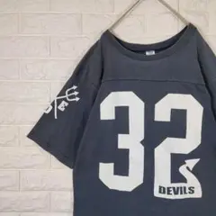 ゲームシャツ DEVILS デカロゴ 半袖 グレー L