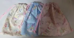 ★値下げ中【ハンドメイド】コップ入れ3枚/18*20/ユニコーン
