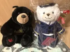 くまのぬいぐるみ 黒白2個セット