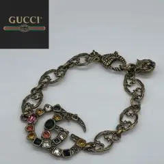 【極美品】GUCCI グッチ ブレスレット マーモント GG ラインストーン 燻