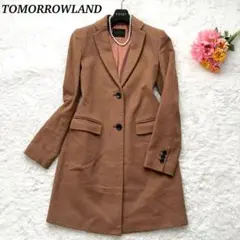 【美品】TOMORROWLAND ロングコート カシミヤ チェスター ブラウン