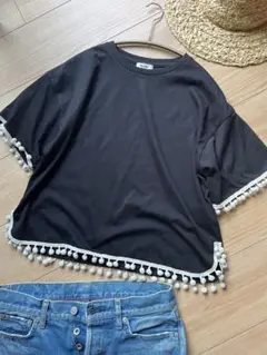 ビームスハート　beams ブラック　Tシャツ　カットソー　タッセル　オシャレ