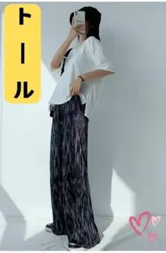 トールサイズ　オシャレ　レディース　プリーツパンツ　カジュアル　丈長め　XL
