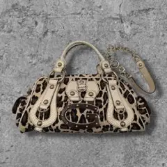 00s archive GUESS hand bag 2way leopard