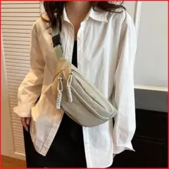 ■X27■ ボディバッグ ホワイト 男女兼用 通勤通学 旅行用 ウエストポーチ