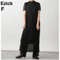 【美品】Ezick エジック カットレースワンピース レースドレス ブラック