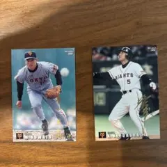 1999年 カルビー プロ野球カード 桑田真澄 清原和博　金箔サイン入り