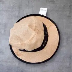 プティマイン petit main 麦わら帽子 首ひも付き 新品