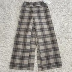 【新品未使用】アーバンリサーチ リネンチェックワイドパンツ