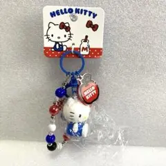キティー　サンリオ　kitty じゃらじゃら　キーホルダー　ブルー　りんご
