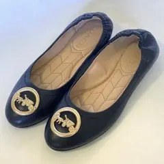 ほぼ未使用✨COACH ブラック フラット バレエシューズ●定価4万4000円