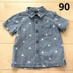 GAP ベビー デニムブルー 半袖シャツ 90
