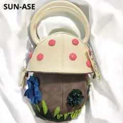 タグ付き未使用品・SUN-ASE・きのこバッグ・ホワイト