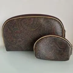 美品❣︎ペイズリー柄ヴィンテージポーチ　大小2点セット