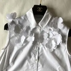 シモーネロシャ フラワー装飾ブラウス シャツ