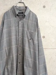 NAUTICA チェック　ボタンダウンシャツ　XXL