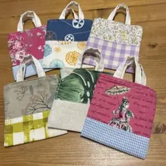 ハンドメイド　ミニミニトートバッグ　6個セット