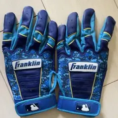 Franklin バッティング用手袋 迷彩柄 青
