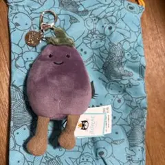 新品　ジェリーキャット　ナス　なすび　ぬいぐるみ　バッグチャーム　ギフト袋付き JELLY CAT - 新品 ジェリーキャット ナス なすび ぬいぐるみ