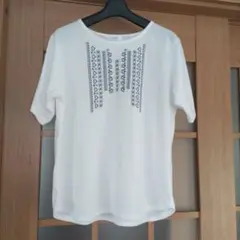 JEUNE MAMAN 刺繍入りホワイトTシャツ XL
