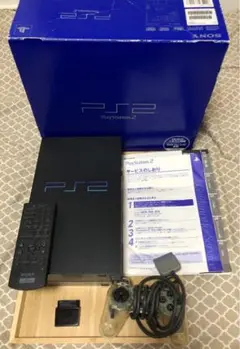 PlayStation2本体、リモコン、コントローラ、レシーバー、箱説明書付き