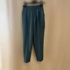 ダークグリーン プリーツスラックス