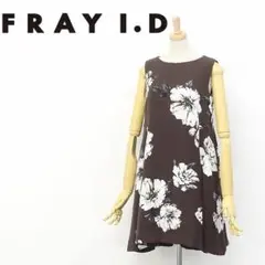A3983■FRAY I.D 花柄 タック フレア ノースリーブ ワンピース 0