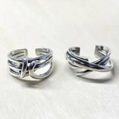 シルバー925リング2点セットヴィンテージメキシカンジュエリー