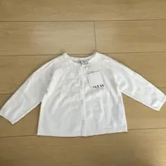 【新品未使用】ZARA ホワイト プリーツカーディガン 9-12ヶ月