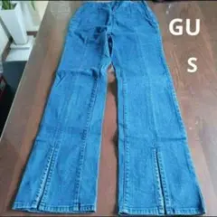 最終価格！GUサイドスリットフレアジーンズS
