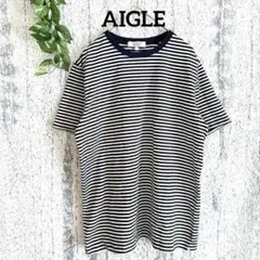 【AIGLE】 エーグル メンズ半袖Tシャツ ボーダー (S)